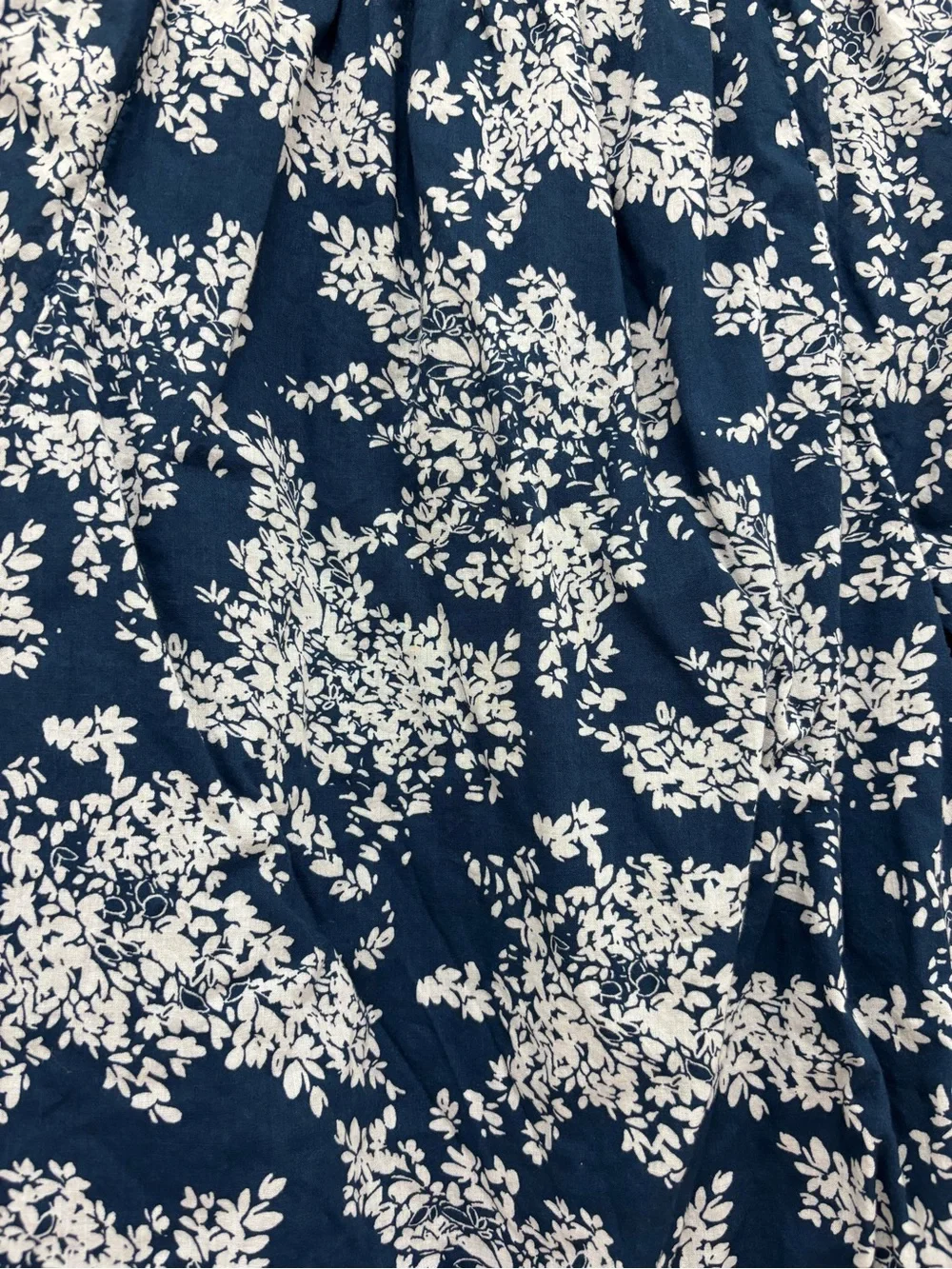 Abercrombie & Fitch Women’s Navy Floral Peasant Blouse with Puff Sleeves